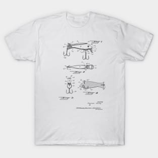 Fishing Lure Vintage Patent Hand Drawing T-Shirt